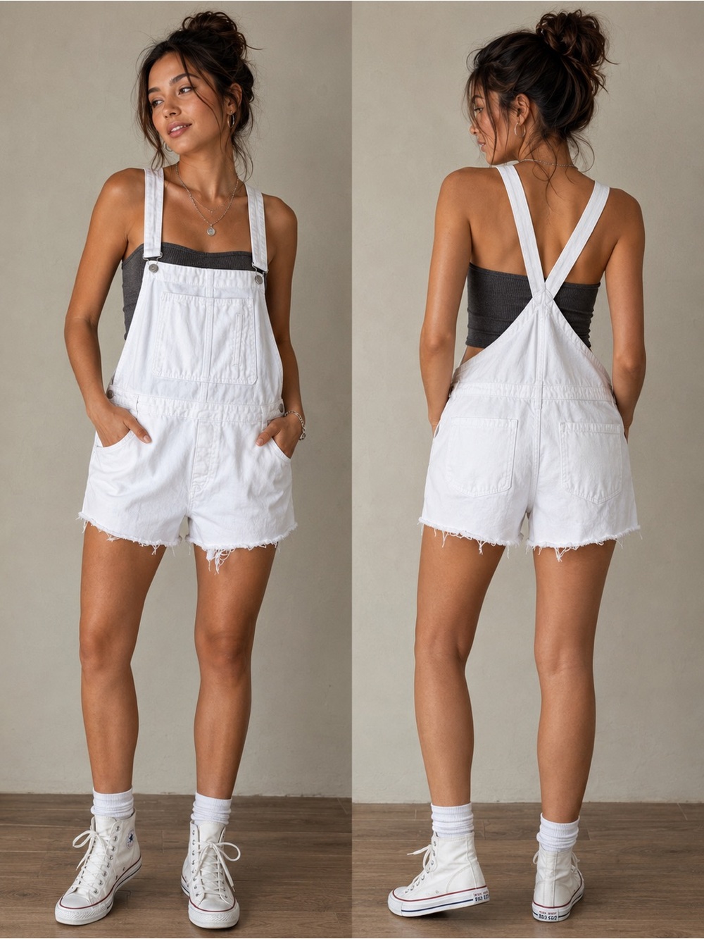 BLANKNYC White Denim Short Overalls Romper Size 32